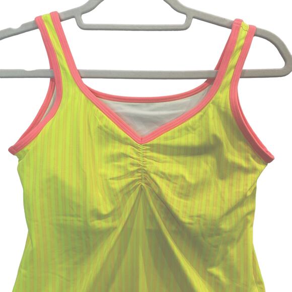 Sofibella Size XS Athletic Tank Top NEW Checkmate UPF 50 Neon Built In Bra - Picture 3 of 14